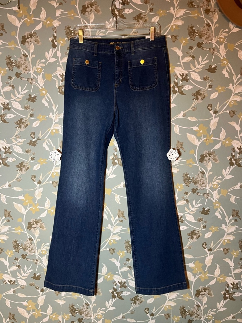 Michael Kors High Rise Wide Leg Trousers with Patch Pockets - Size 8 - Picture 2 of 8
